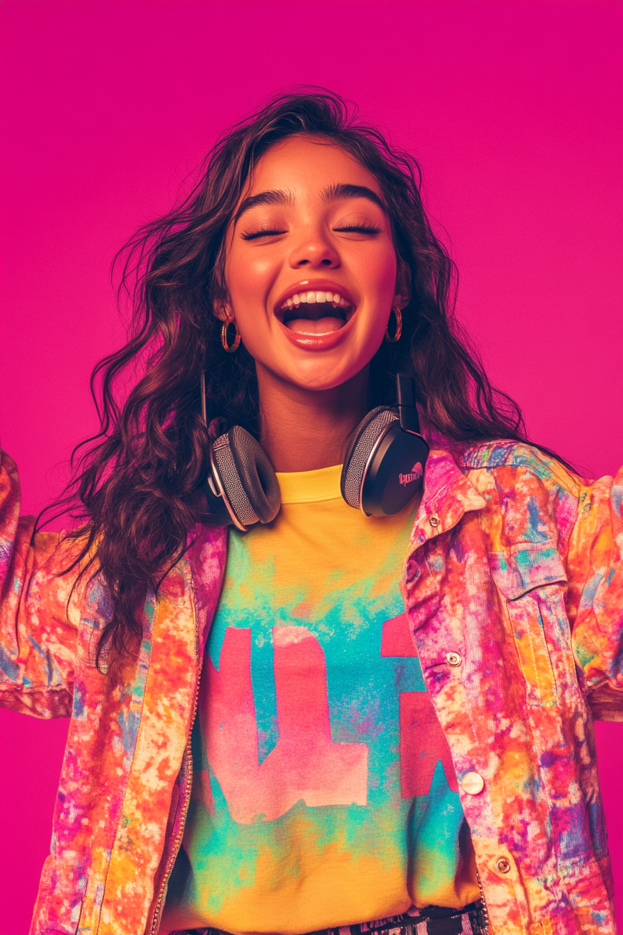 A stylish promotional graphic featuring 'Take the Quiz: Discover Your Brand's Signature Connection Style.' A woman with long wavy hair, dressed in a bold black outfit, sits confidently in an elegant space with floral decor, representing the vibrant energy of the Hype Girl Connection Style.